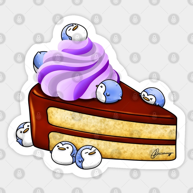 Penguin Cake Sticker by Akiraj